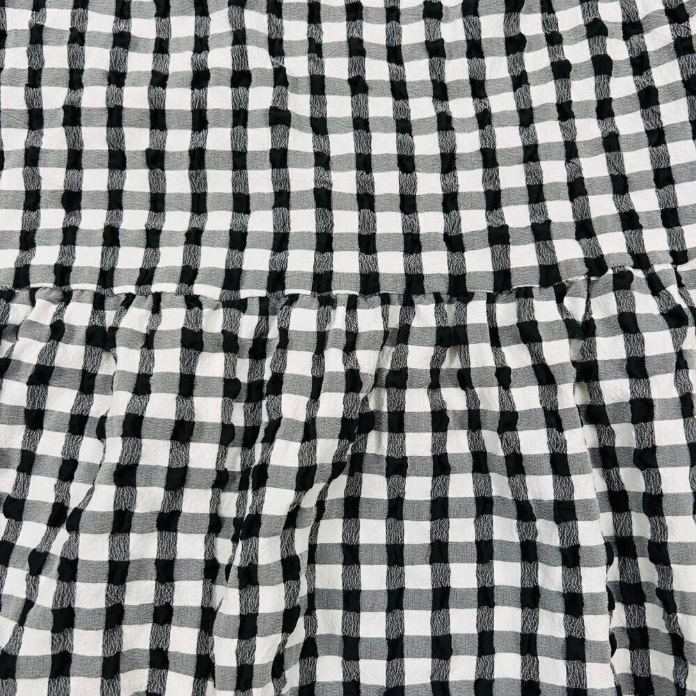 ASOS Design 14 Gingham Checkered Romper Black White Picnic Brunch Summer Party